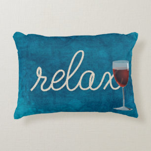Seeseil-Text "Relax" und Wein Dekokissen