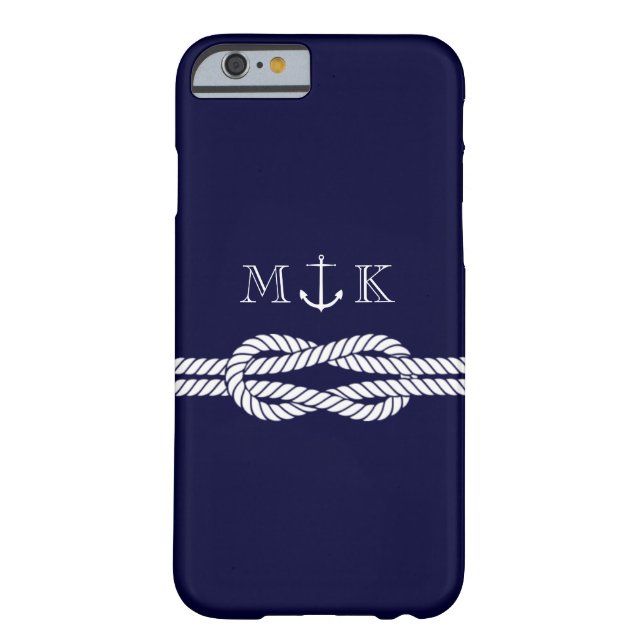 Seeseil und Anker-Monogramm in der Marine Case-Mate iPhone Hülle (Rückseite)