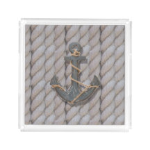 Seeseilschiff und -anker des rustikalen