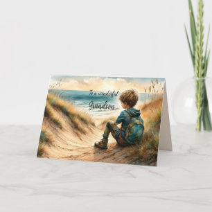 SEESIDE GRANDSON BIRTHDAY CARD DANKESKARTE