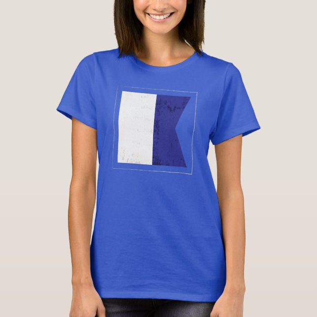 Seesignal-Flagge des buchstabe-"A" T-Shirt (Vorderseite)