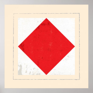 Seesignal-Flagge des buchstabe-"F" Poster