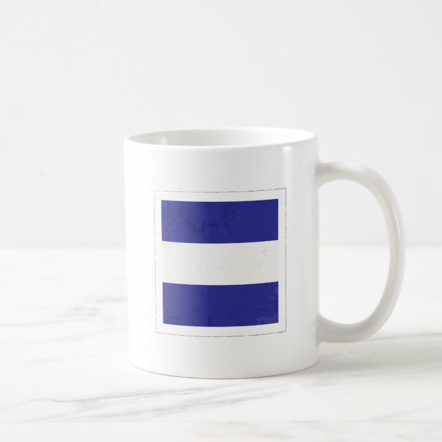 Seesignal-Flagge des buchstabe-"J" Kaffeetasse (Rechts)