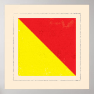 Seesignal-Flagge des buchstabe-"O" Poster