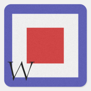 Seesignal-Flaggen-Alphabet-Aufkleber W Quadratischer Aufkleber