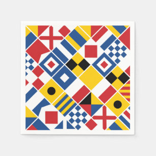 Seesignal-Flaggen-Muster Serviette