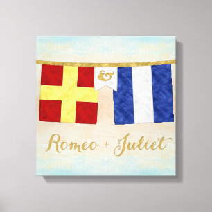 Seesignalflaggen für einfarbige Paare Leinwanddruck