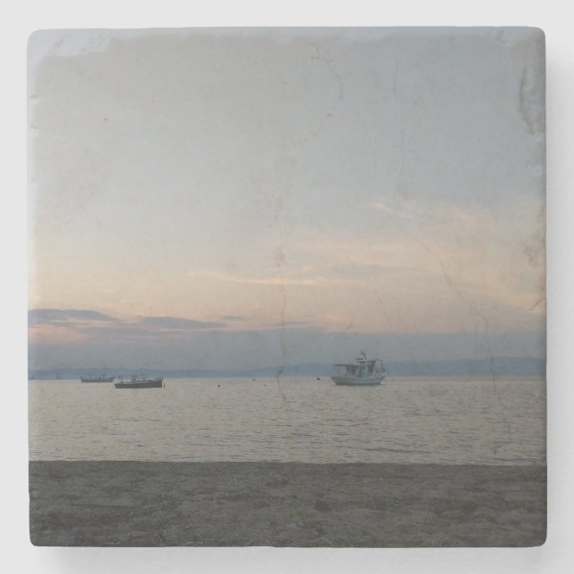 Seesommerboote Marble Stone Untersetzer (Vorderseite)