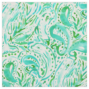 SEESQUIRM Aqua-Küstenwal Paisley Stoff