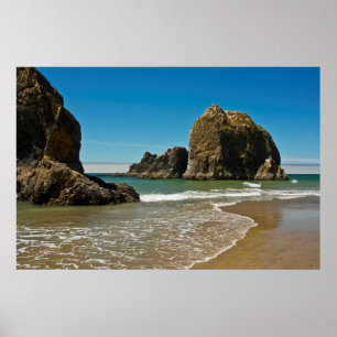 Seestacks, Flut, Oceanside, Oregon, USA Poster