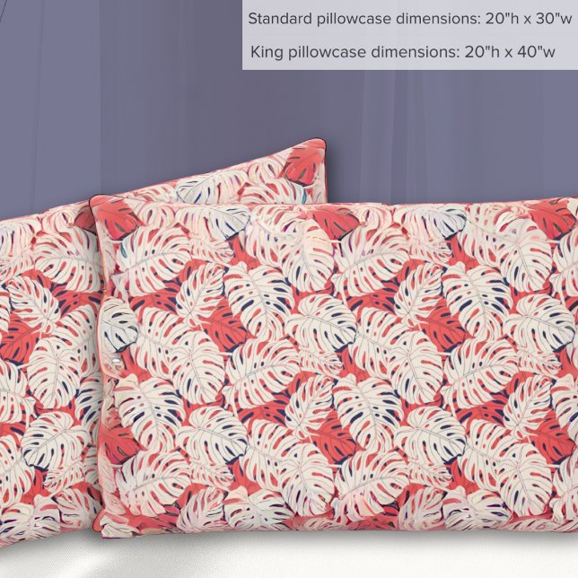 Seestelle und Coral Monstera Leaf Pillowcase Kissenbezug (Von Creator hochgeladen)