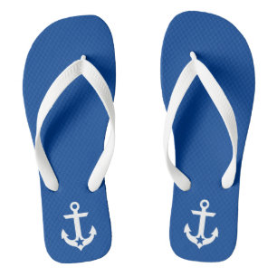 Seestern-Anker-Blau und Weiß Flip Flops