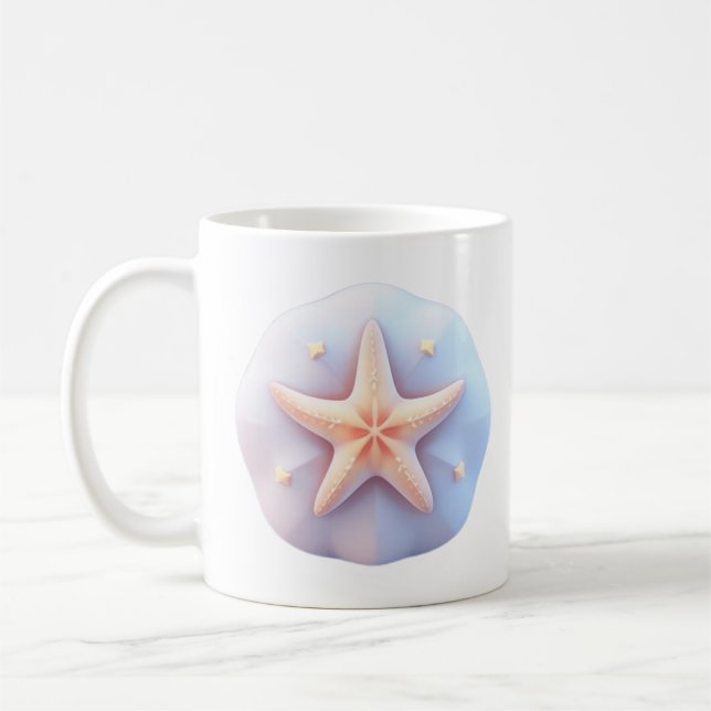 Seestern auf einem einzigartig geformten Stein Kaffeetasse (Links)