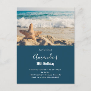 Seestern auf einem sandigen Strand Foto Geburtstag Postkarte