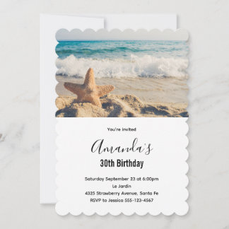 Seestern auf einem Sandstrand Foto Geburtstag Einladung