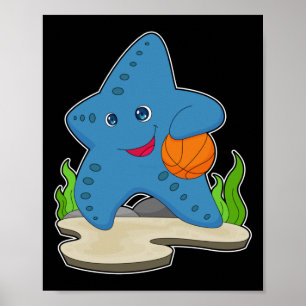 Seestern Basketballspieler Basketball Poster