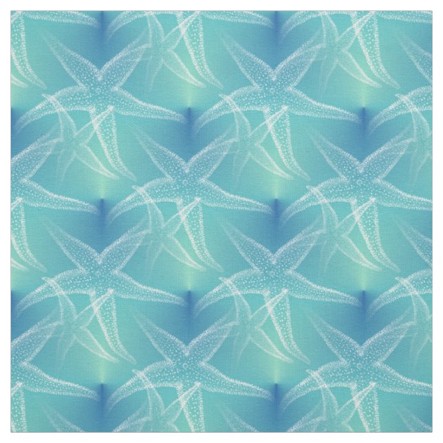 Seestern Blau Aqua Strand Stoff (Muster)