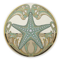 Seestern Grün Creme & Gold Art Deco Nouveau