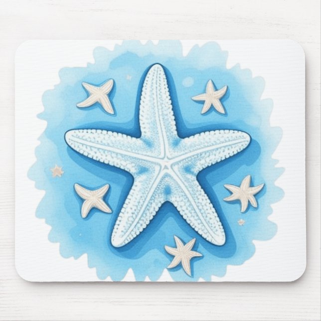 Seestern in Blau Mousepad (Vorne)