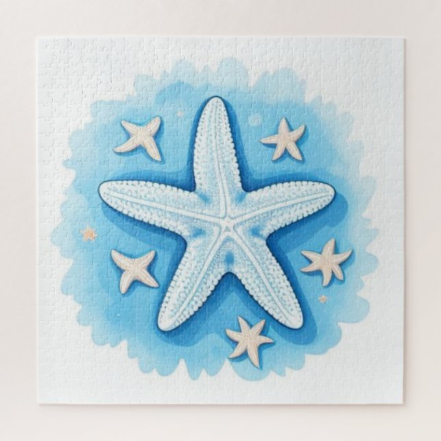 Seestern in Blau Puzzle (Vertikal)