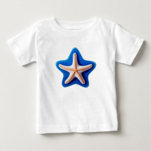 Seestern in Sternen-Silhouette Baby T-shirt