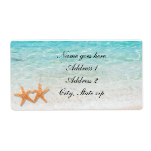 Seestern Liebe Strand Ozean & Sand Hochzeitslabels