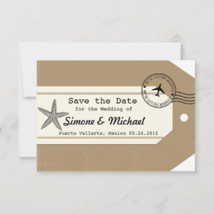 Seestern Reise Thema Gepäckanhänger Save the Date