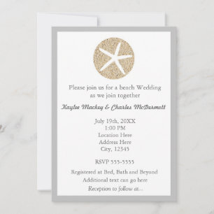 Seestern Sanddollar Strand Hochzeitseinladung Einladung