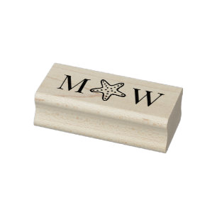 Seestern Seestern 2 Anfangsbuchstabe Hochzeitsmono Gummistempel
