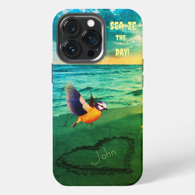 Seestern - Seevogel - Liebe iPhone Hülle (Hinten)