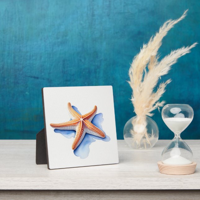 Seestern und blaue Silhouette Fotoplatte (InSitu)