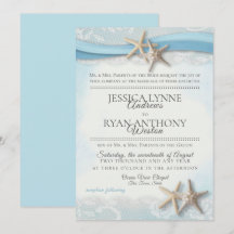 Seestern und Spitze Vintage Blaue Strandhochzeit
