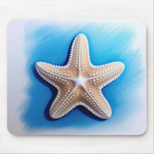 Seestern-Wachsmalstiftzeichnung Mousepad