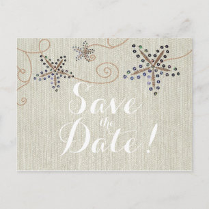 Seesterne Eleganz Strand SAVE THE DATE Postkarte