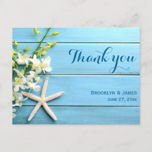 Seesterne Hochzeit Danksagungskarten mit Orchidee Postkarte