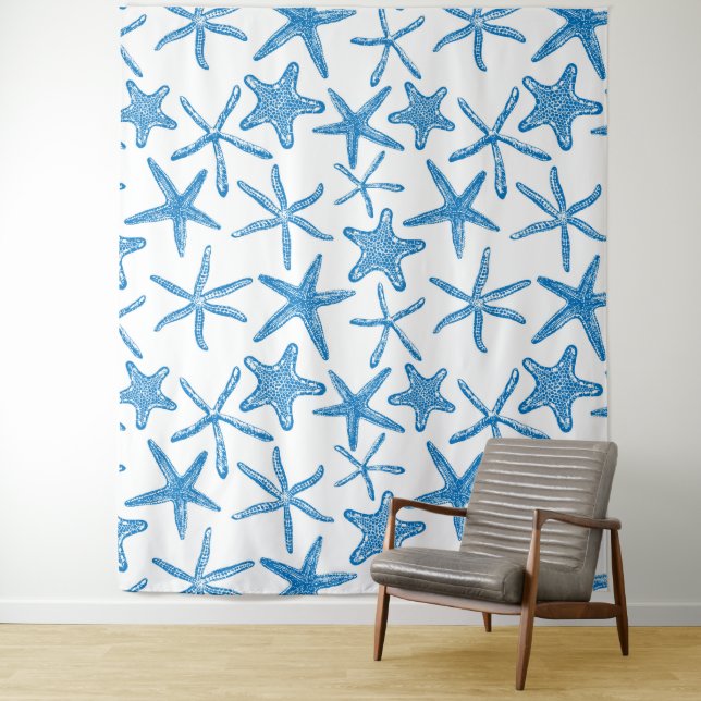 Seesterne in blau wandteppich (Beispiel)