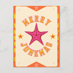 Seesterne Merry Junemas Postkarte