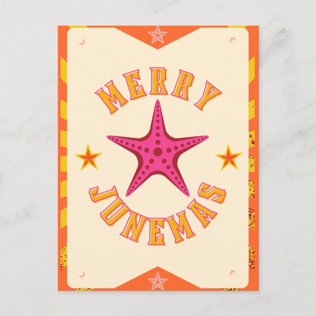 Seesterne Merry Junemas Postkarte (Vorderseite)