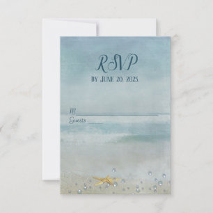 Seesterne mit Netz RSVP Karte