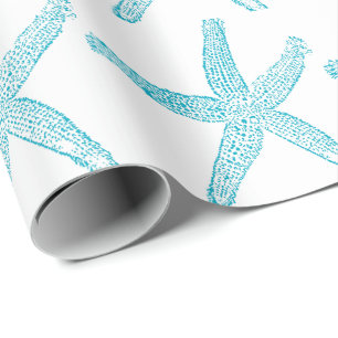 Seesterne-Muster Strand Azure Türkisblau Sommer 20 Geschenkpapier
