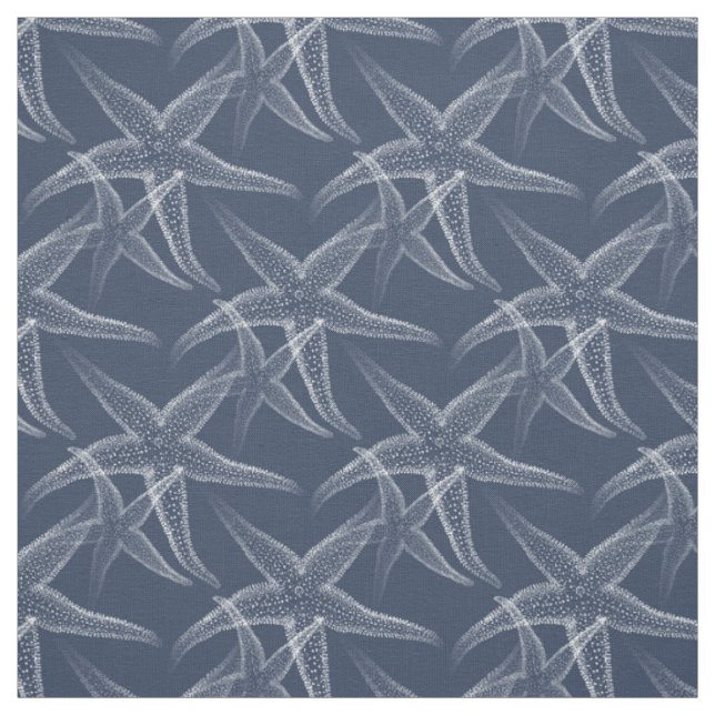 Seesterne Navy Blau Strand Stoff (Muster)