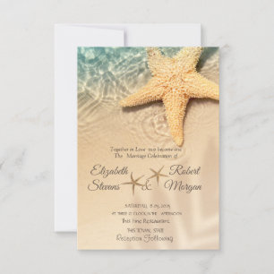 Seesterne Sandstrand Hochzeit Einladung