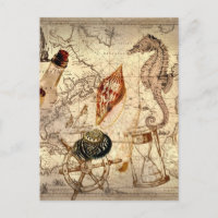 Seesterne seashell Nautical Map
