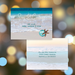 Seesterne Strand Meere und Grüße Urlaubspostkarte Postkarte