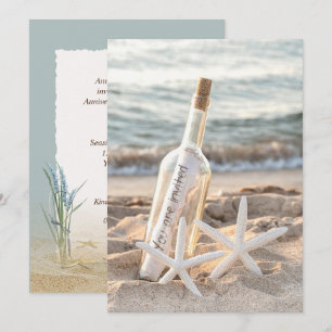 Seesterne-Strandflaschen-Jubiläumsfeier Einladung