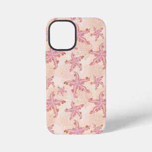 Seesterne und Korallen-Rosa-Pastell-Muster iPhone 12 Mini Hülle