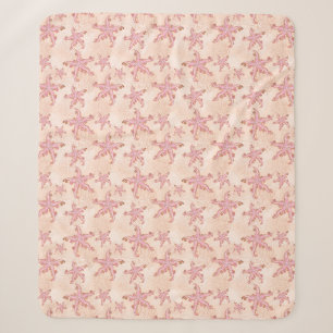Seesterne und Korallen Rosa Pastell-Muster Sherpadecke