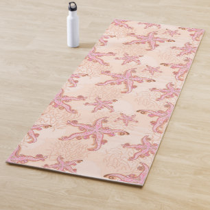 Seesterne und Korallen-Rosa Pastell-Muster Yogamatte