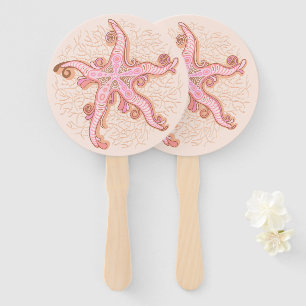 Seesterne und Korallen Rosa Pastellmuster Fächer