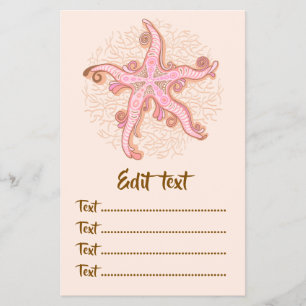 Seesterne und Korallen Rosa Pastellmuster Flyer